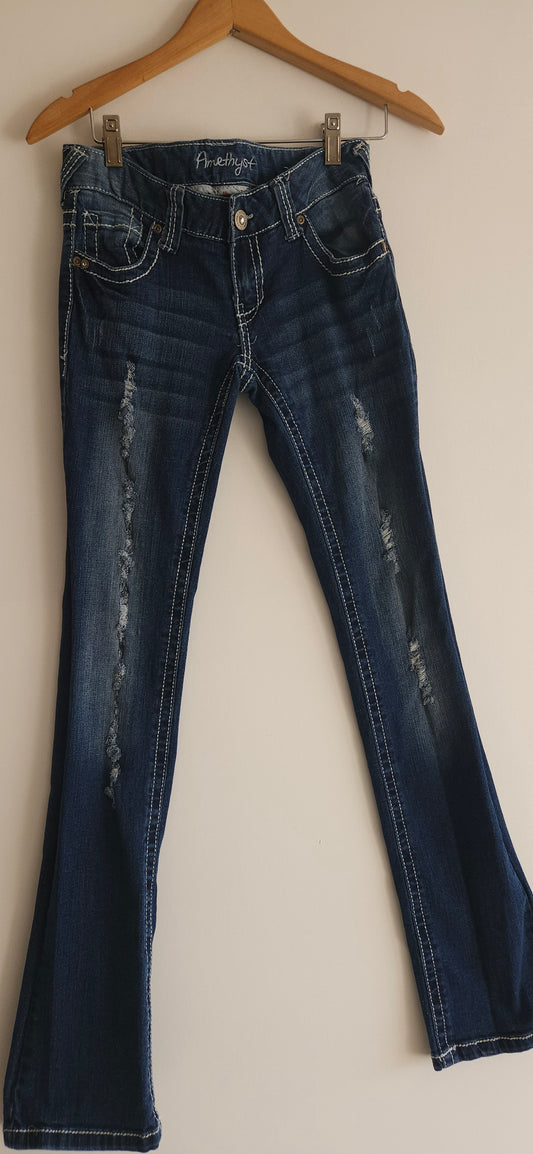 Amethyst blue bootleg jeans