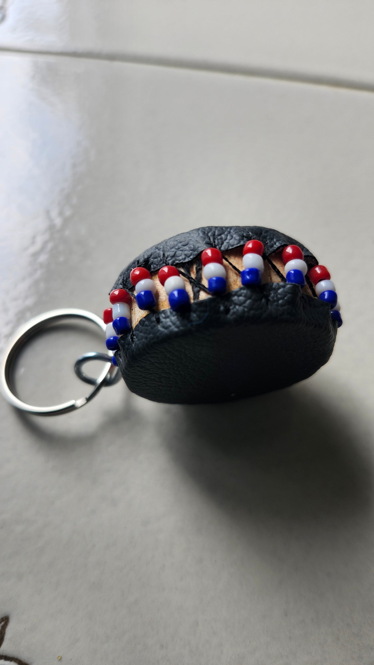 Multicolored flat drums keychains