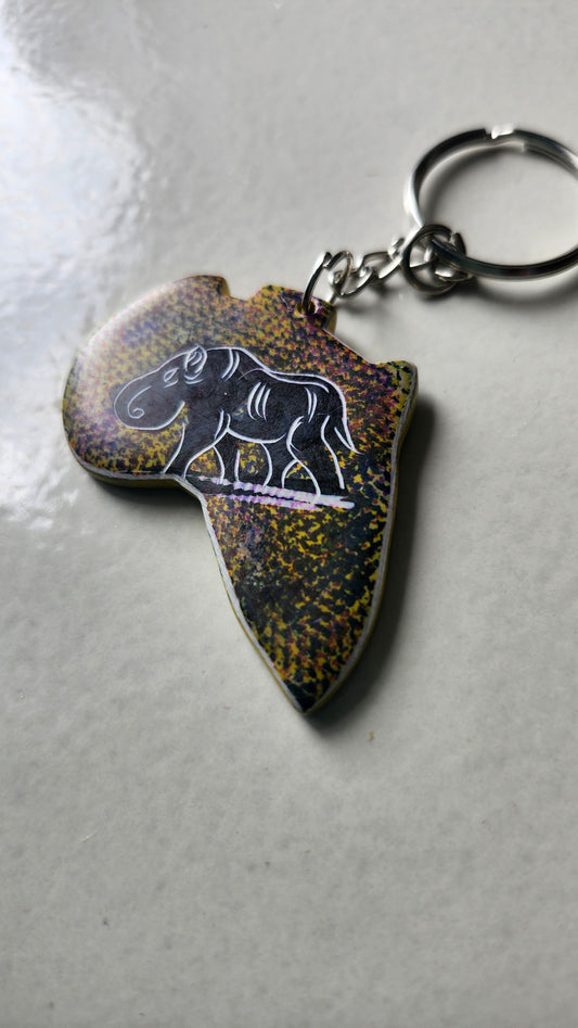 Africa outline keychain