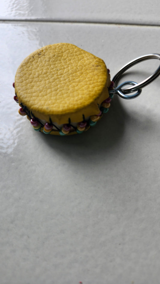 Multicolored flat drums keychains